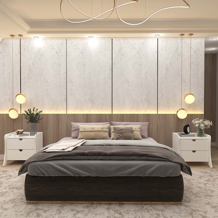 Manhattan Comfort Coney Nightstand - Set of 2 in White 2-181GMC1